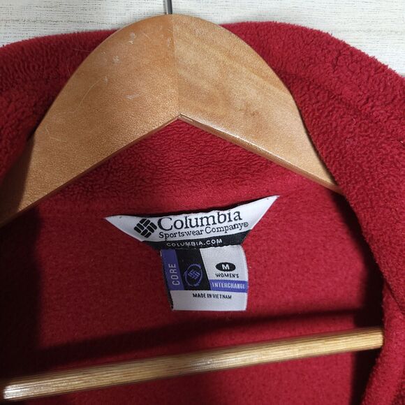 Columbia Core Interchange Womens Medium Fleece Jacket Red Winter Coat - Picture 8 of 14